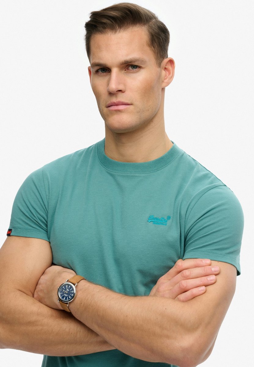 Superdry Essential Logo T-shirt Heren T-shirts Turquoise