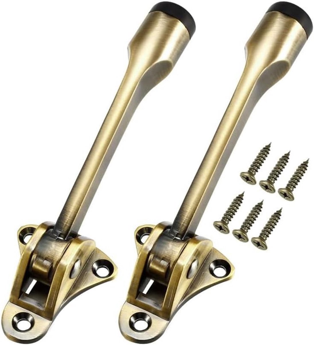 2 Stuks 5 Inch (132mm) Kickdown Deurstopper met Rubber Basis, Zinklegering, Stevige Deurstop voor Huizen, Kantoor en Garages, Ideaal voor Voor- en Achterdeuren