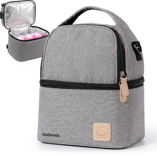 Product: GoGoods® Luiertas - Baby Verzorgingstas - Met Isoleervak - Kinderwagen Organizer - 23x17x28 cm - Verstelbaar als Rugzak - Grijs, van het merk 