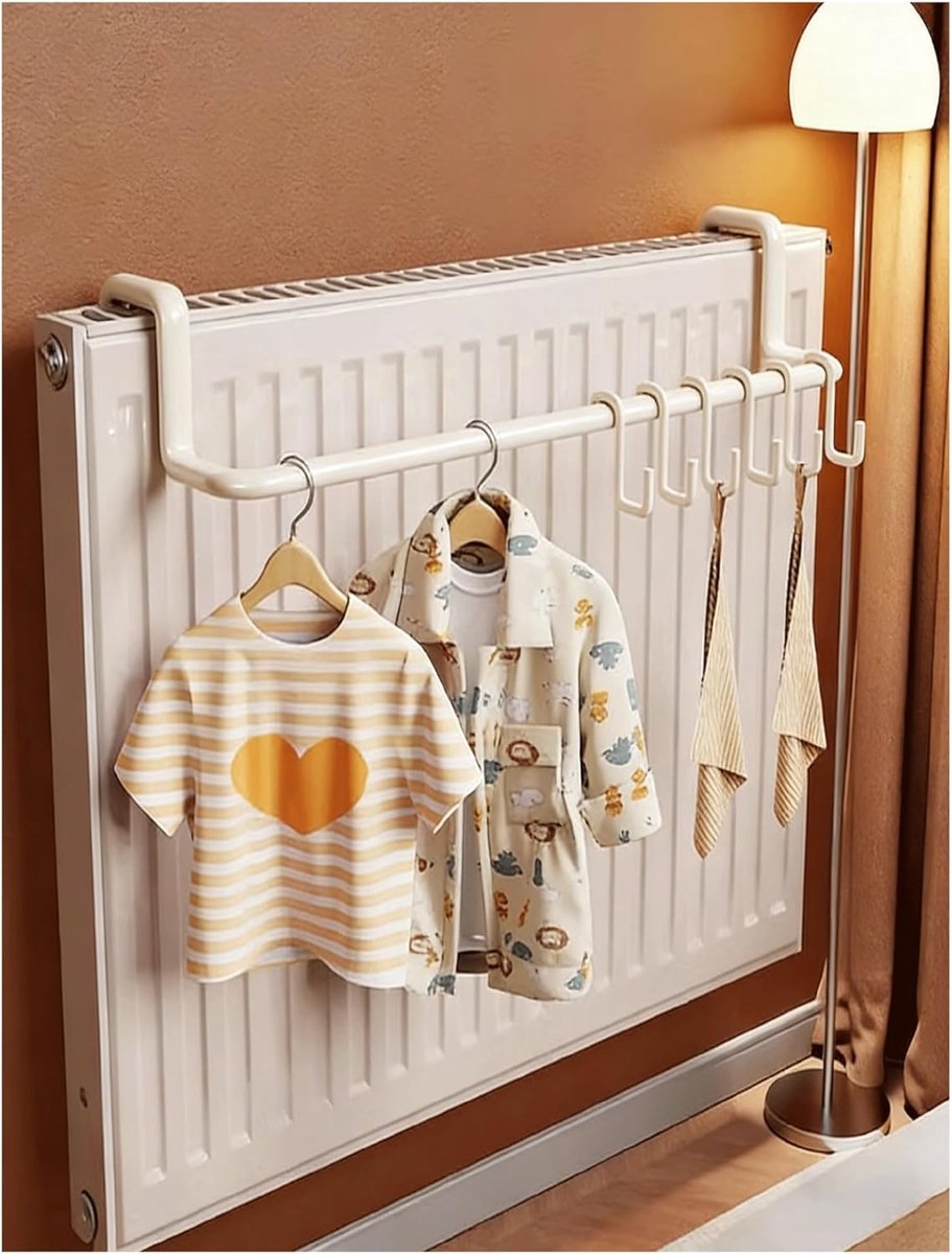 Radiator droogrek - Kledinghanger met haken - Was drogen - Stevig ijzer ontwerp - 35 cm - 