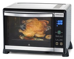 Rommelsbacher BGE 1580/E Elektrische Mini Oven met Draaispit - 30 Liter, 8 Kookfuncties, Elektronische Temperatuurregeling 80-230°C, Laagtemperatuurgaren, RVS, Accessoires Inbegrepen
