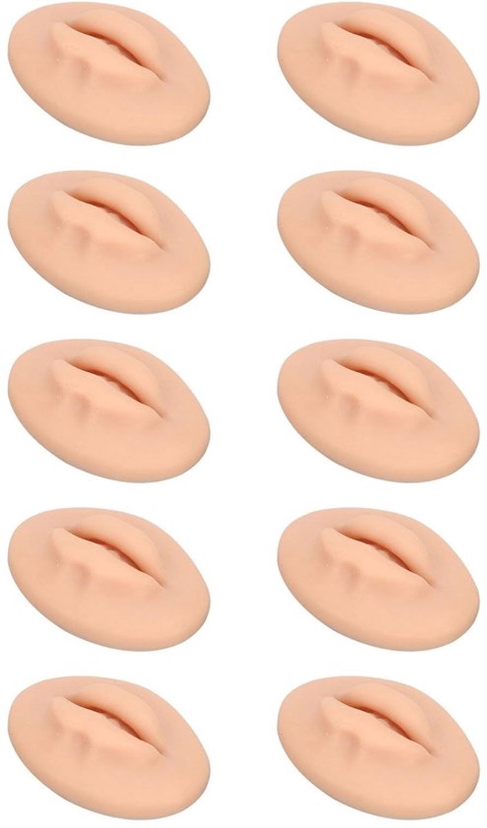 Dailygoods- Tattoo-oefenlippen 10 stuks - Siliconen Lippenmodel - Goede Simulatie