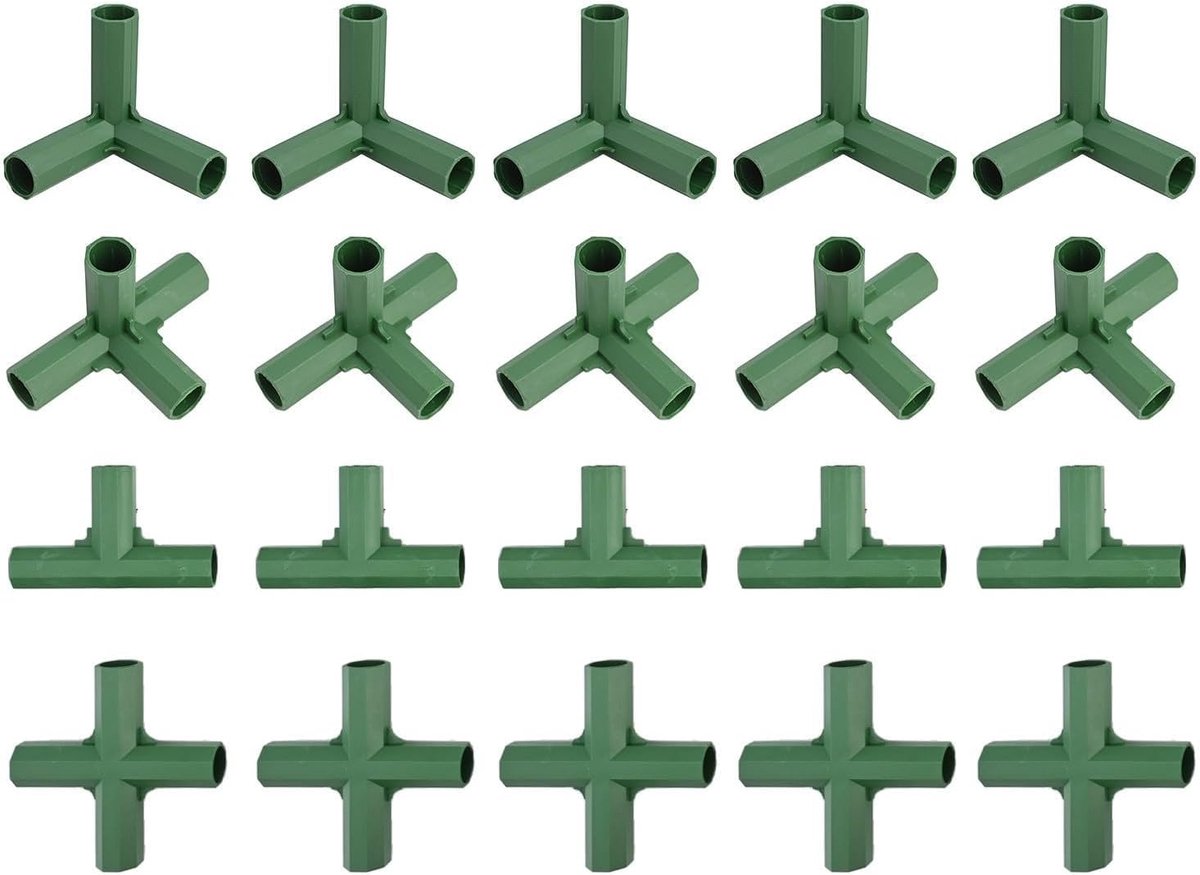 Frame Connectoren - Kas Onderdelen - Kas Bouwen - Weerbestendig Ontwerp - 20 Stuks 16mm - Groen