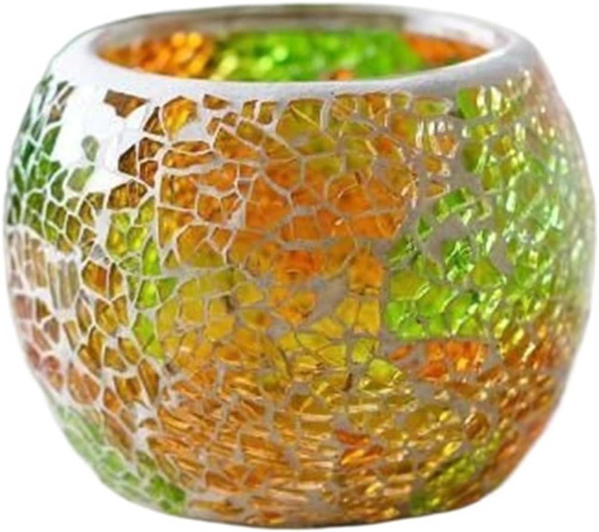 Theelichthouder Glas - Handgemaakte Kandelaar - Sfeer Creëren - Robuuste Basis - 10x10x10 mm - Kleur 3