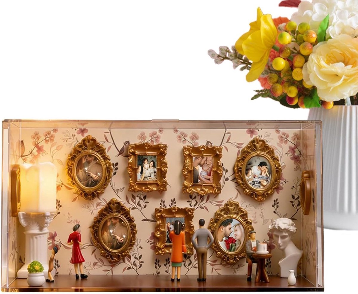 Mini Fotolijstjes - Vintage Decoratie - Wanddecoratie - Artistieke Weergave - 36x20.7 cm - Meerdere Kleuren