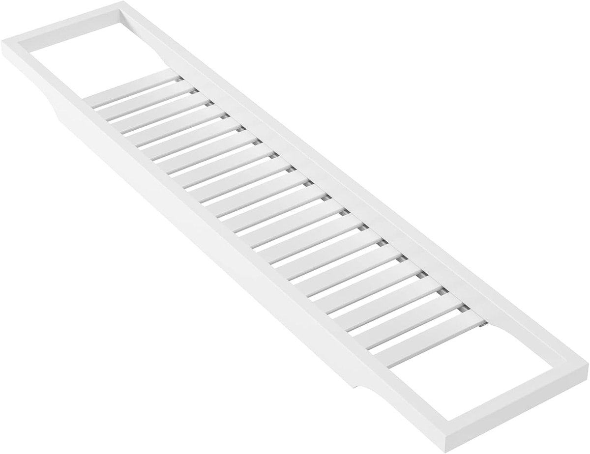Badkuipbak Bamboe - Badplank Luxe - Ontspanning Thuis - Vochtbestendig Ontwerp - 74x15x37 cm - Wit