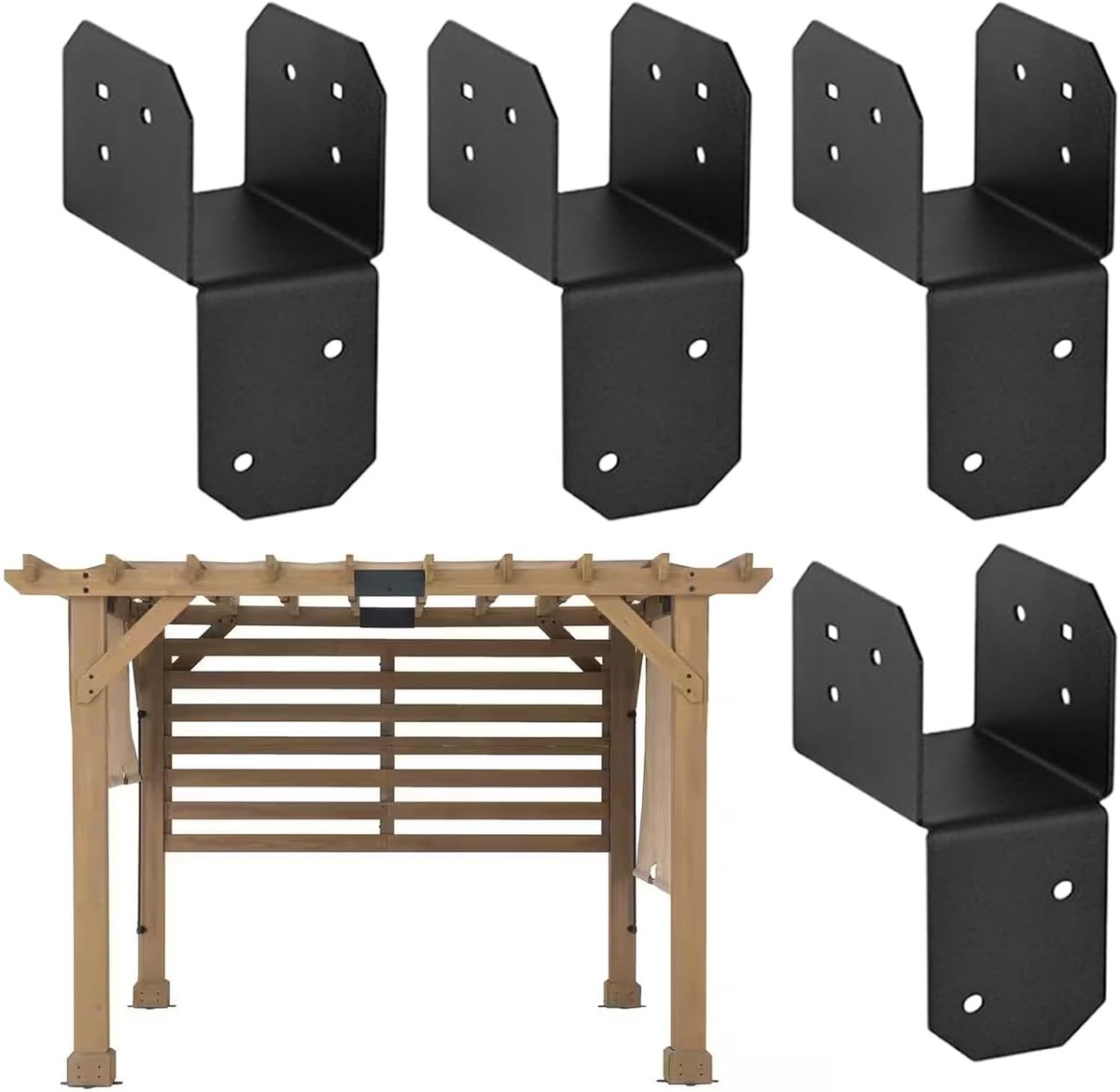 Houten Paal Beugels - Verbinding Houder - Constructie Versterken - Hoge Belasting Ontwerp - Diverse Maten - Metaal