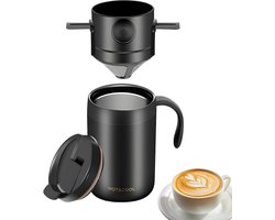 Koffiefilter Reismok - Thermosbeker Draagbaar - Onderweg Koffie Zetten - Keramische Coating - 12.8W cm - Meerkleurig