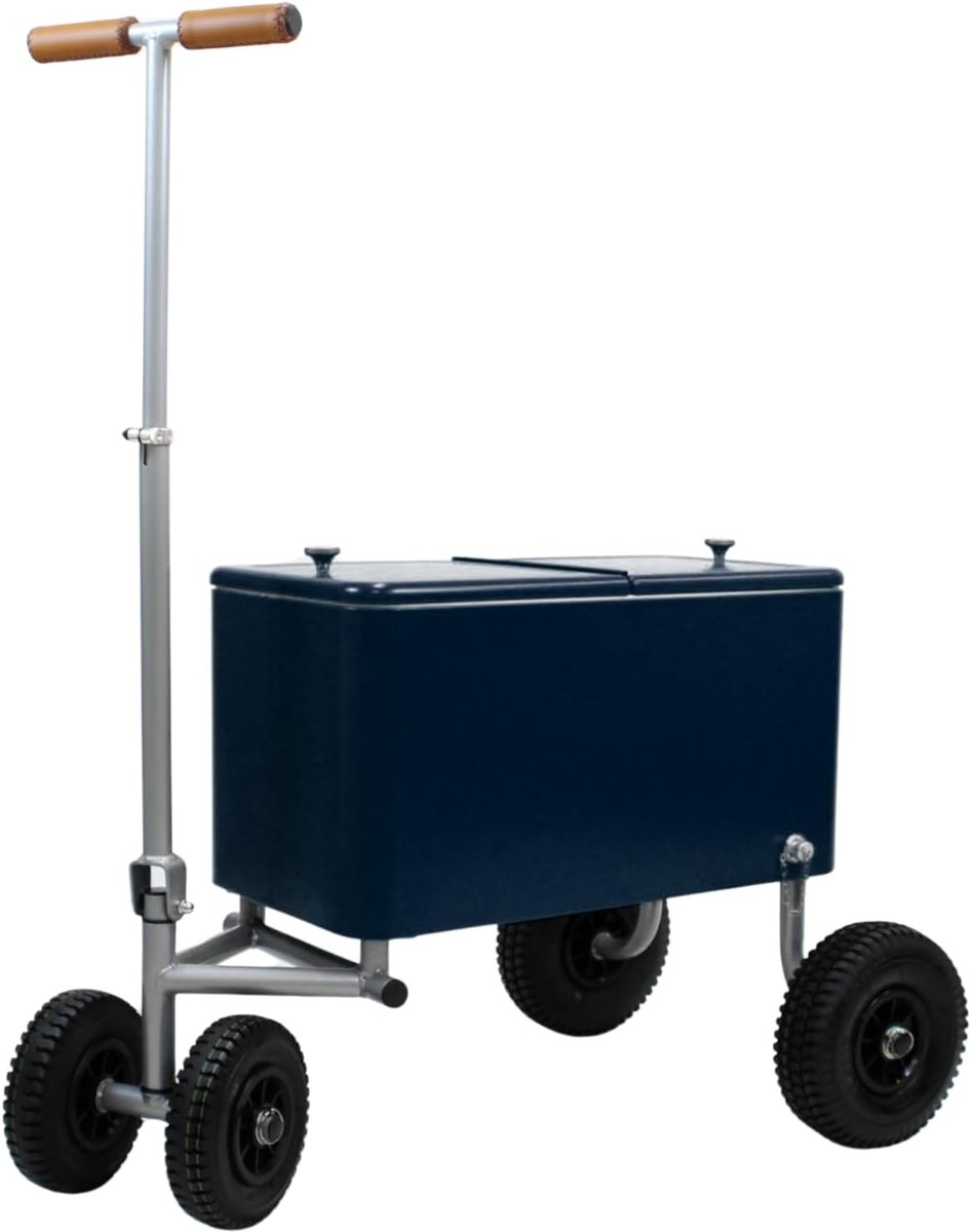 Koelbox Trolley - Roller Koeler - Buitenfeestjes - 2-in-1 Set - 60 liter - Donkerblauw