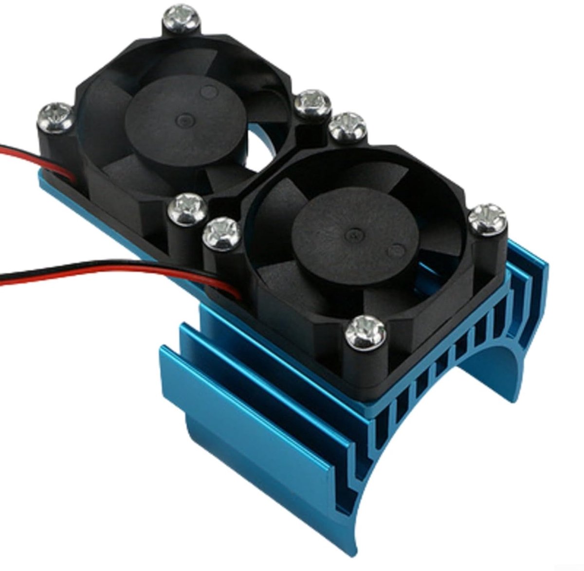 RC Motor Koellichaam - Motor Ventilator - RC Auto Koeling - Dubbel Ventilatorsysteem - 540/550 Motor - Zwart
