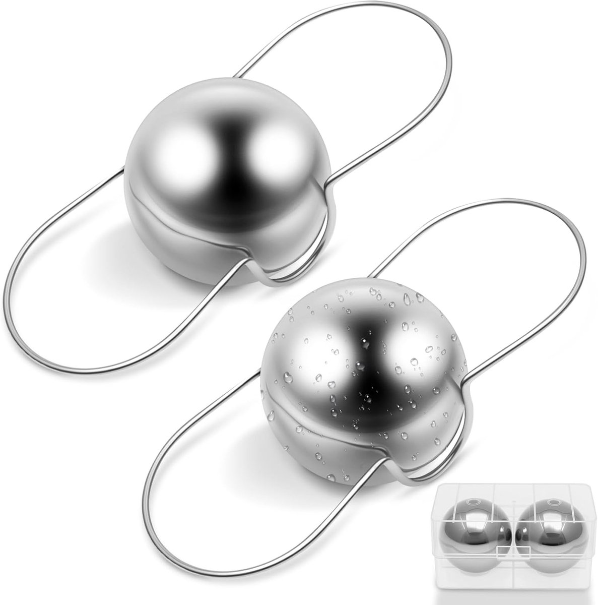 Espresso Koelballen - IJsballen Koffie - Koffie Snel Koelen - Geen Verdunning Smaak - 2 stuks - Zilverkleurig