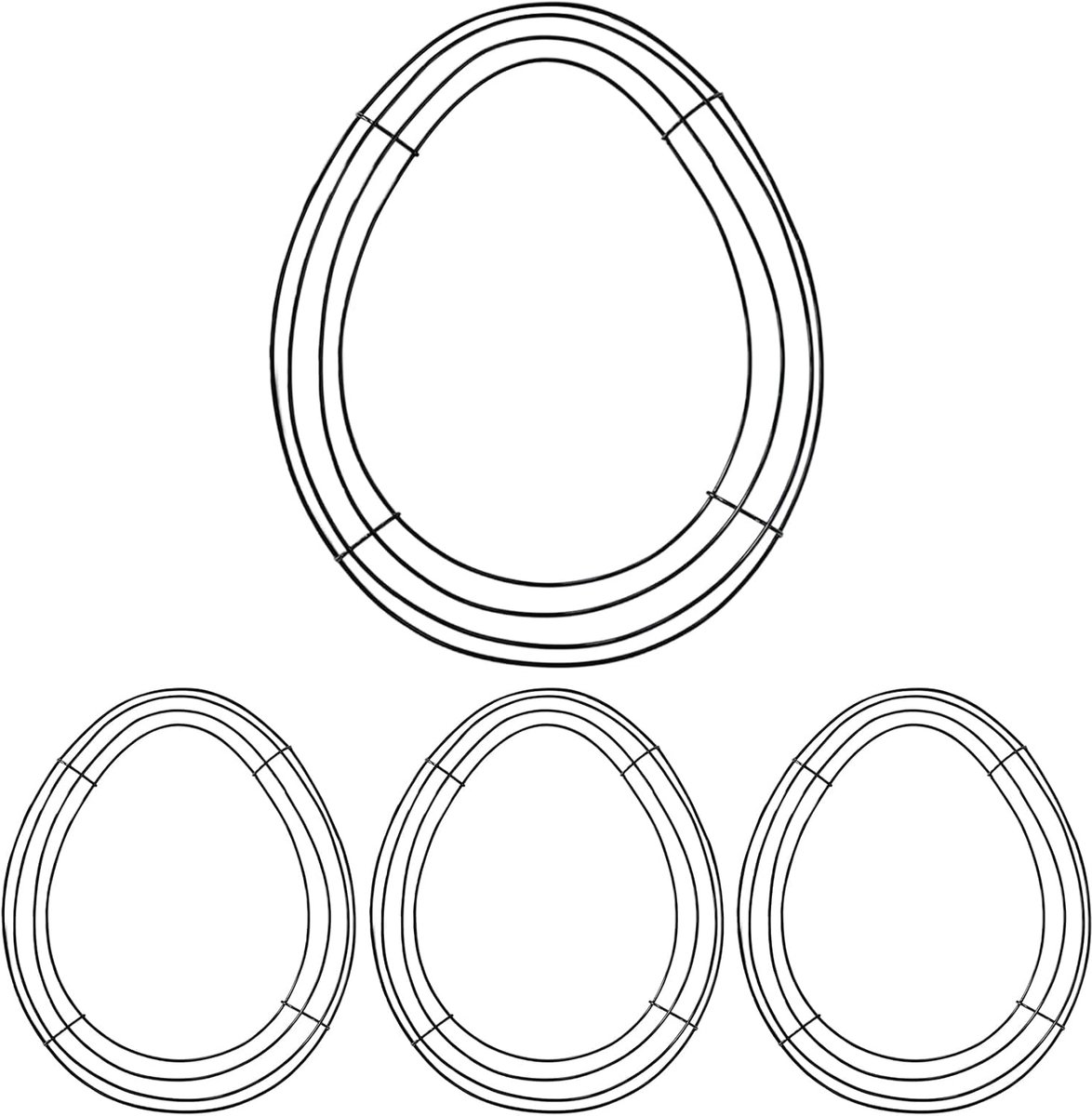 Metalen Krans Frames - IJzeren Contouren - Paasdecoratie Maken - Seizoensgebonden Knutselbasis - 4 stuks - Ei