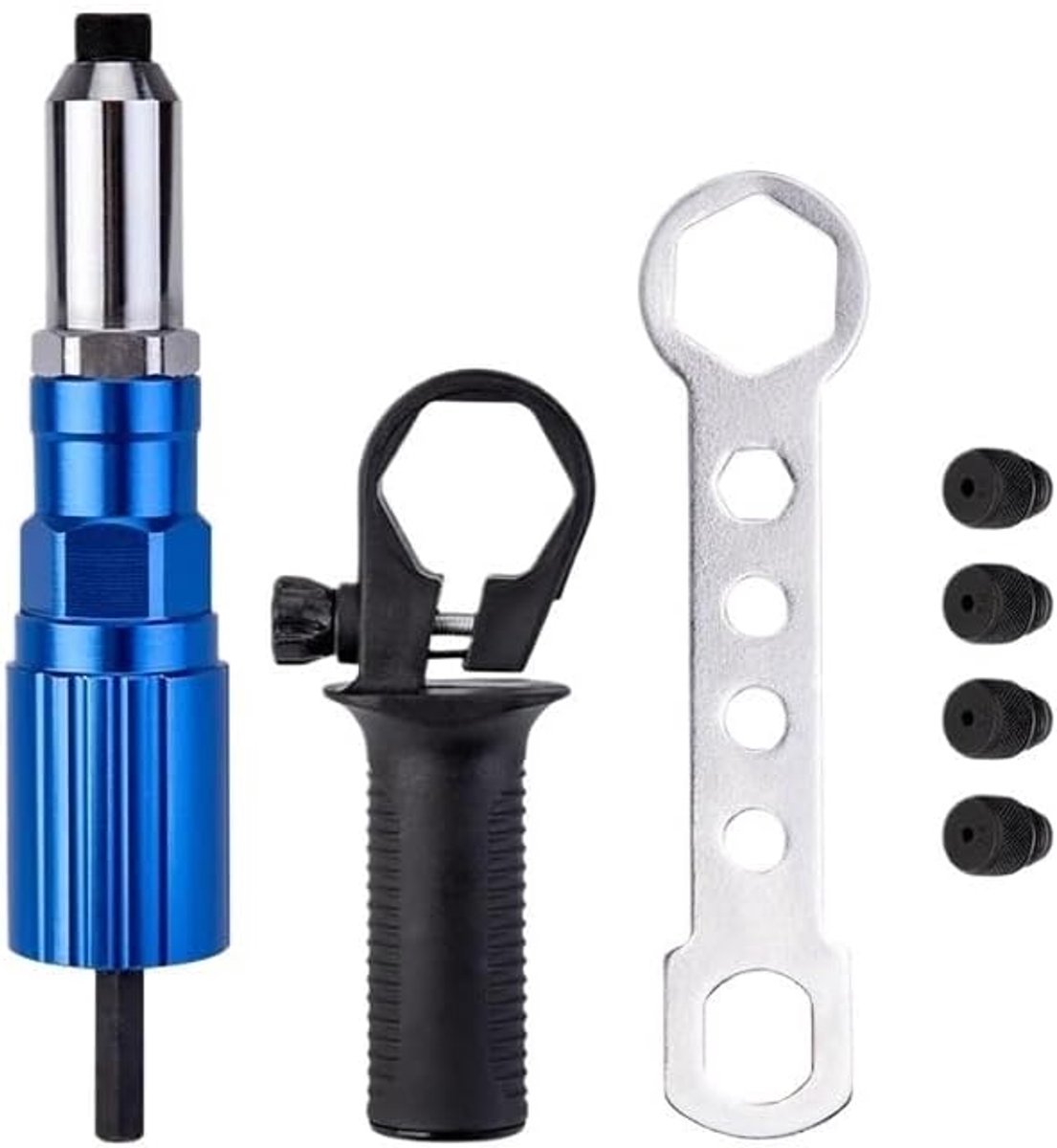 Elektrisch Nietpistool - Adapter Set - Handwerk Klussen - Werkt met boormachine - 2.4-4.8mm - Zwart