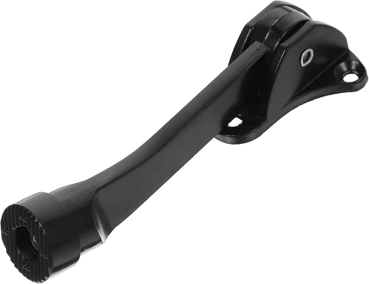 Verstelbare Deurstopper - Deurhouder Vloer - Muren Beschermen - Voetbediend Ontgrendelen - 12.8CM - Zwart