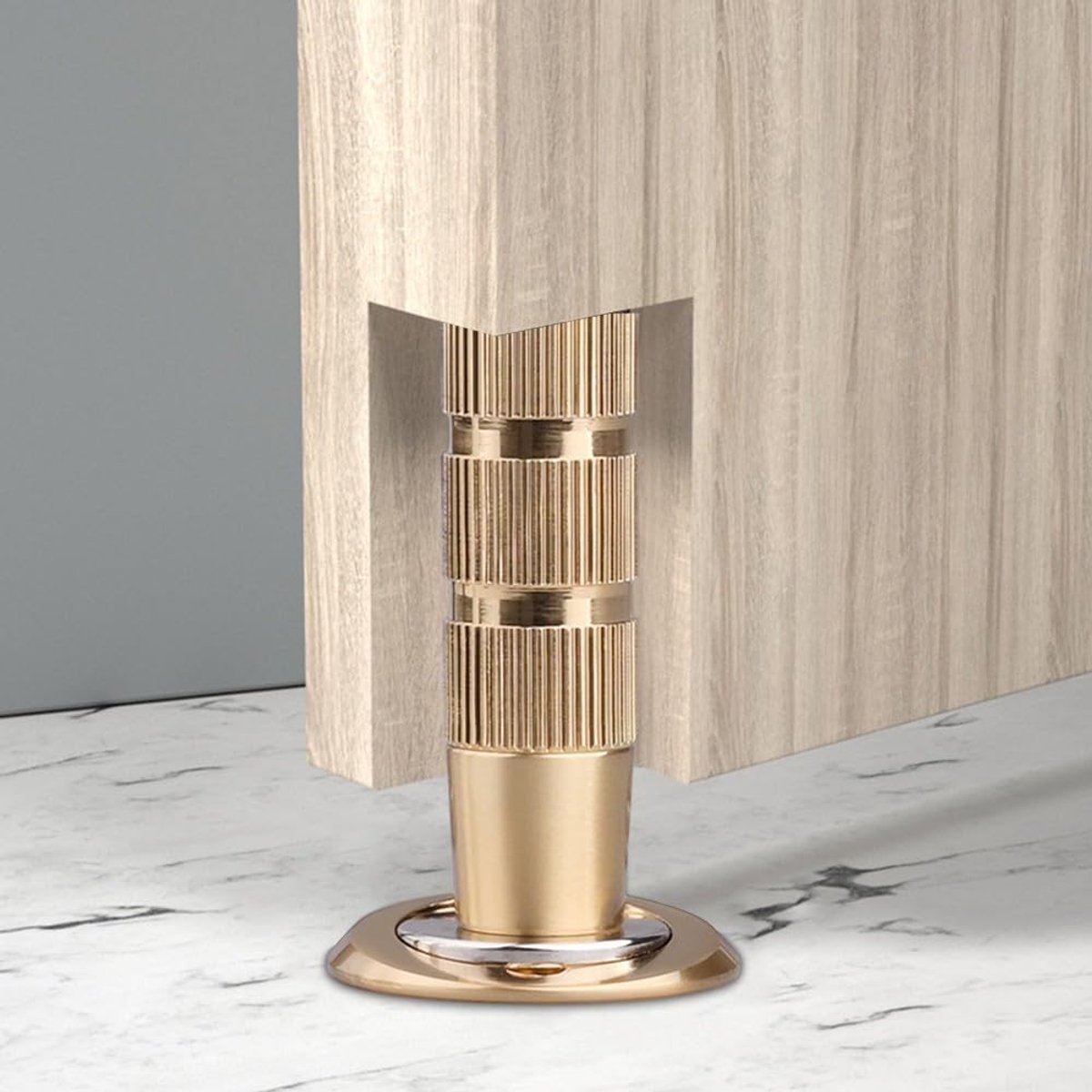 Magnetische Deurstopper - Deurvanger Deurhouder - Deuren Open Houden - Schokabsorberend Ontwerp - 46x14mm - Goud