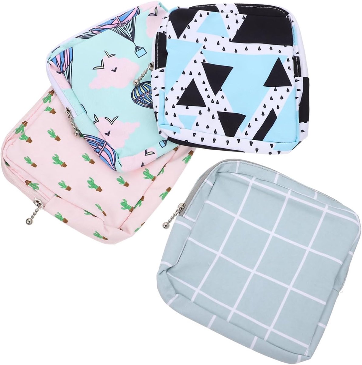 Menstruatiezakjes - Hygiëne tasjes - Persoonlijk Opbergen - Stijlvol en Discreet - 4 Stuks - Groen