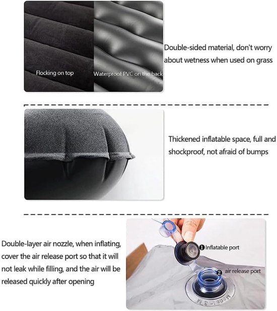 Opblaasbaar Matras - Reisbed Auto - Comfortabel Slapen - Voertuigspecifiek Ontwerp - 175 x 135 cm - B-2 — afbeelding 5
