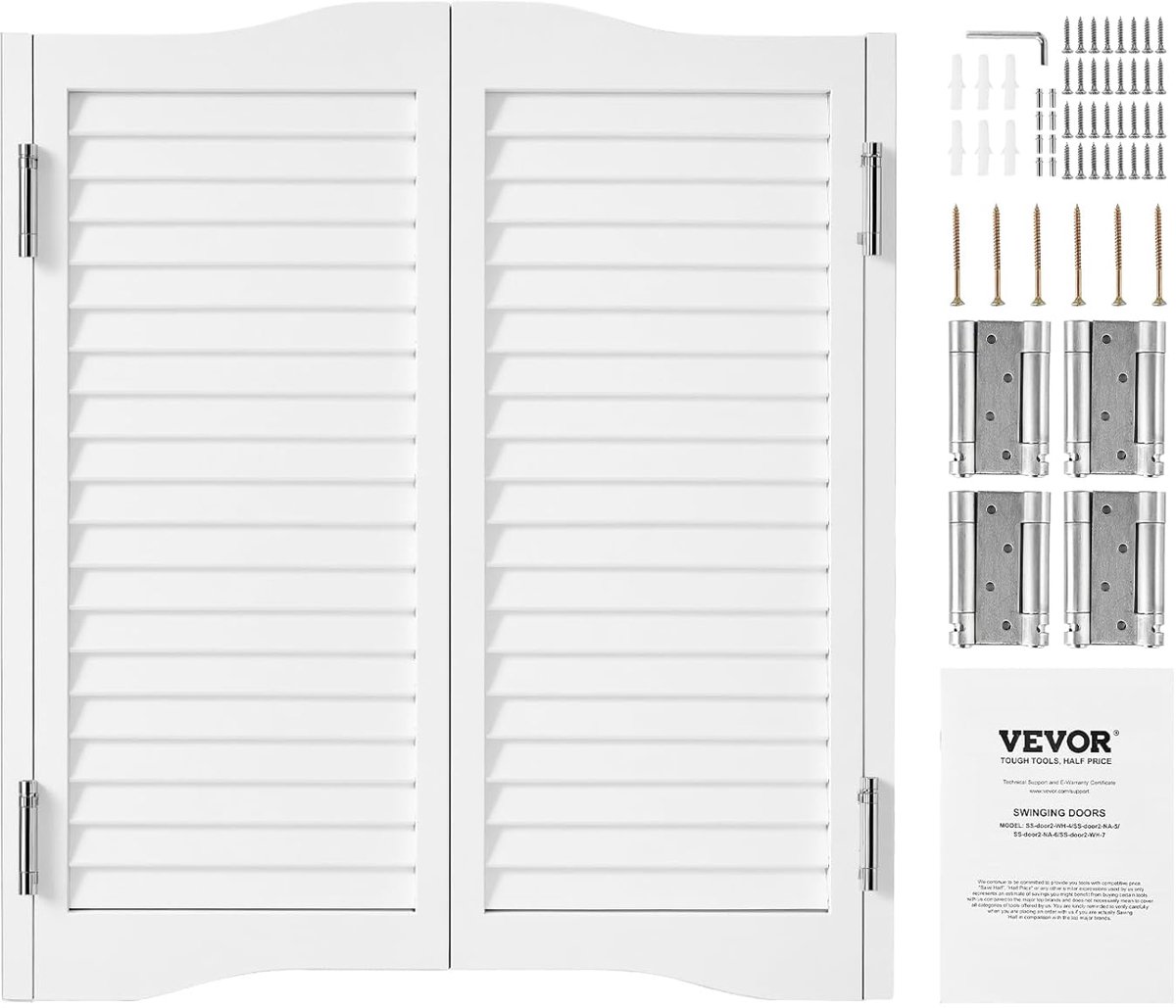Klapdeuren Set - Binnendeuren - Ruimtes Scheiden - Boogvormig Bovenblad - 80.5 x 90 cm - Wit