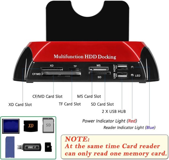 Externe Harde Schijf Dock - Harde Schijf Station - Data Overzetten - Dubbele Schijf Lezer - Tot 4TB - Zwart — afbeelding 5