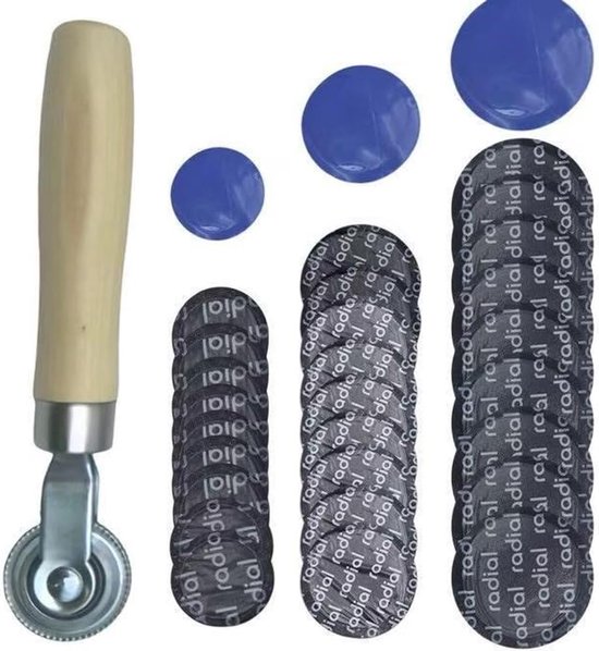 Band Reparatieset - Punctie Patch - Band Lek Repareren - Heavy Duty - 62 Delig - Blauw Zwart Zilver — afbeelding 2