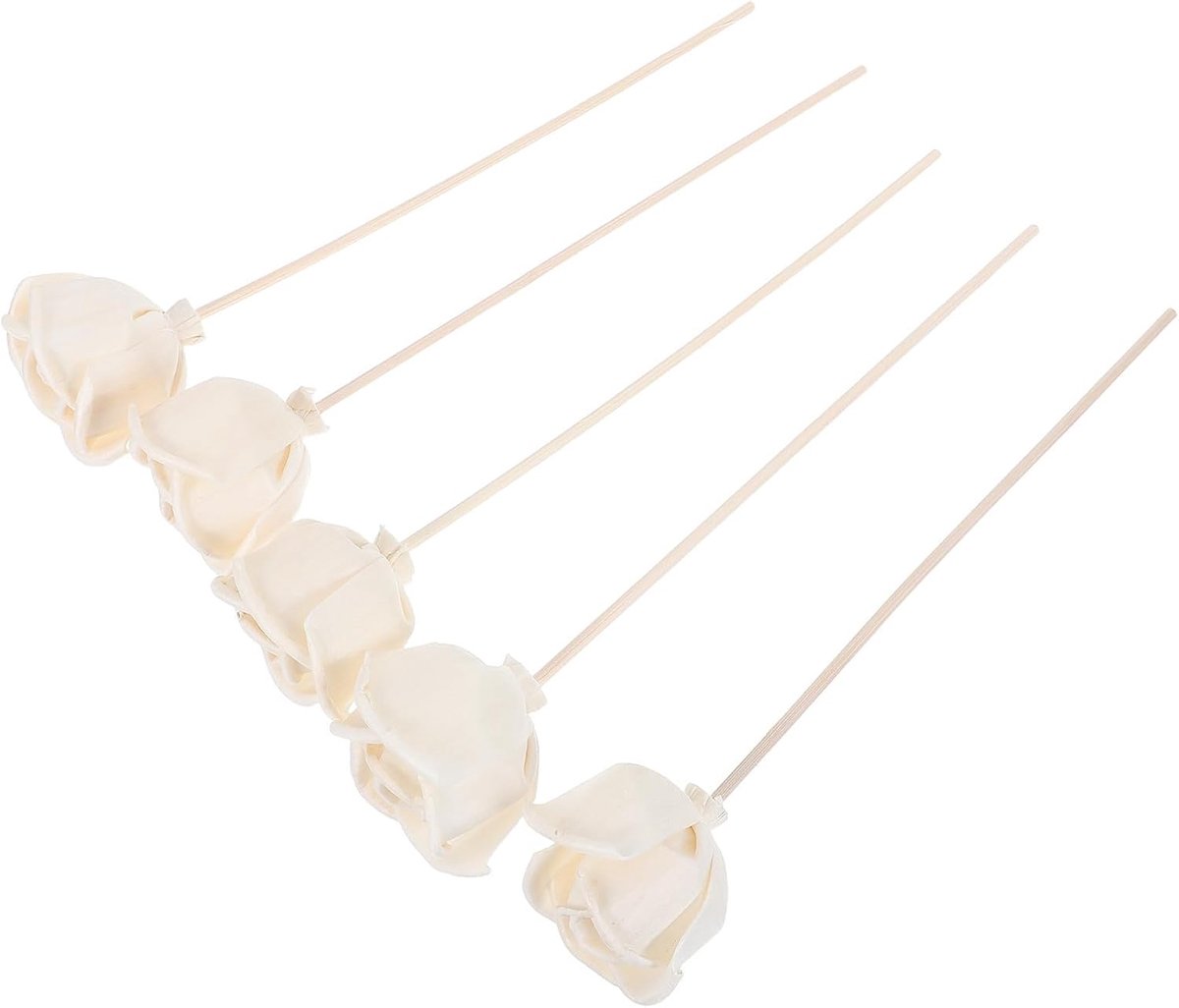 Geur Diffuser Stokken - Aromastokjes Hout - Ruimte Verfrissen - Handgemaakte Bloemen - 22 cm Lengte - Wit