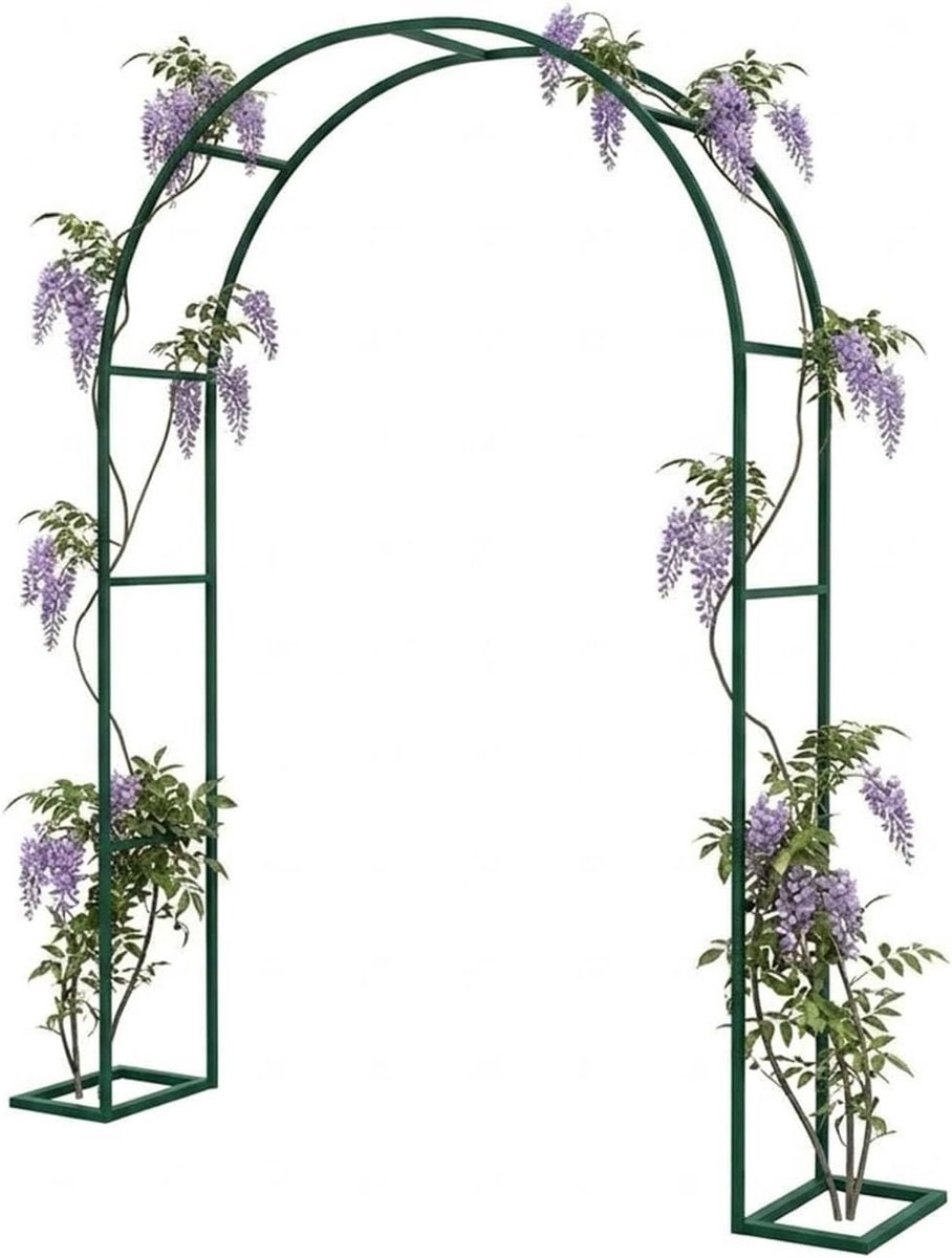 Metalen Tuinboog - Klimframe Rozen - Decoratie Buiten - Stevig Stalen Frame - B 80 x H 200 cm - Wit