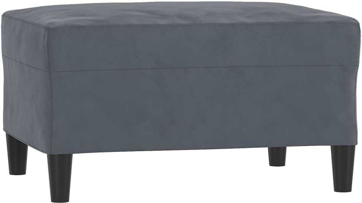Voetensteun Kruk - Moderne Poef - Voeten Rusten - Zachte Fluweel - 70 x 55 x 41 cm - Grijs