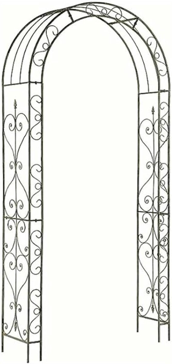 Metalen Tuinboog - Rozenboog Pergola - Decoratieve Tuinondersteuning - Weerbestendig Ijzer - 120 x 34 x 230 cm - Wit