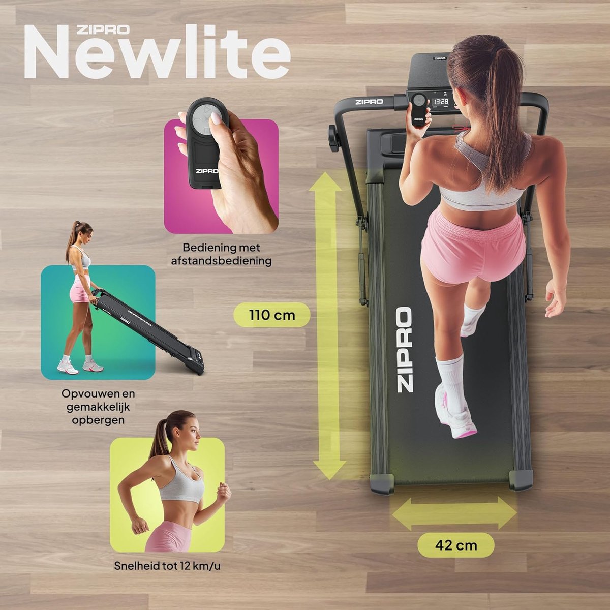 Opvouwbare Loopband - Walking Pad - Thuis Trainen - Compact FlatFold Ontwerp - 1-10 km/u - Zwart