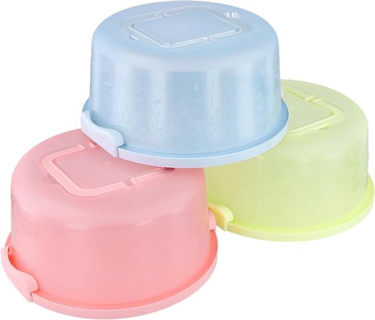 Set 3 ronde taartdragers 26 cm, handvat incl