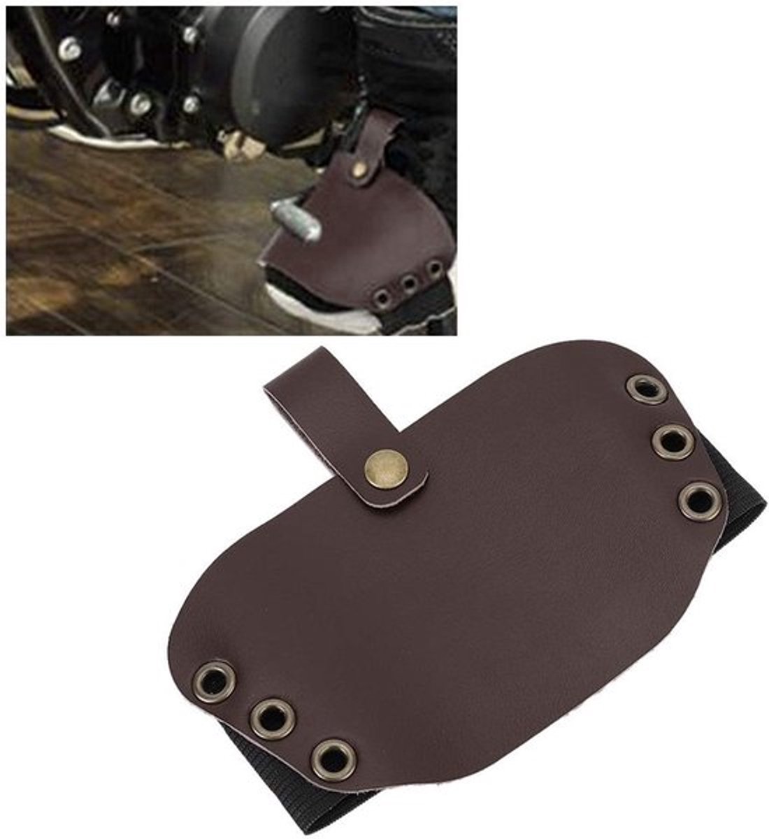 Zeynomax - Motorschoenen Beschermhoes - PU Motorfiets Shift Guard - Zwart