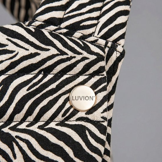 LUVION® Baby carrier MILANO Zebra - Draagzak Baby - Ergonomische Buikdrager en Rugdrager - OEKO-TEX® Katoen - Wit met Zwarte Zebra Patroon van Luvion — afbeelding 2