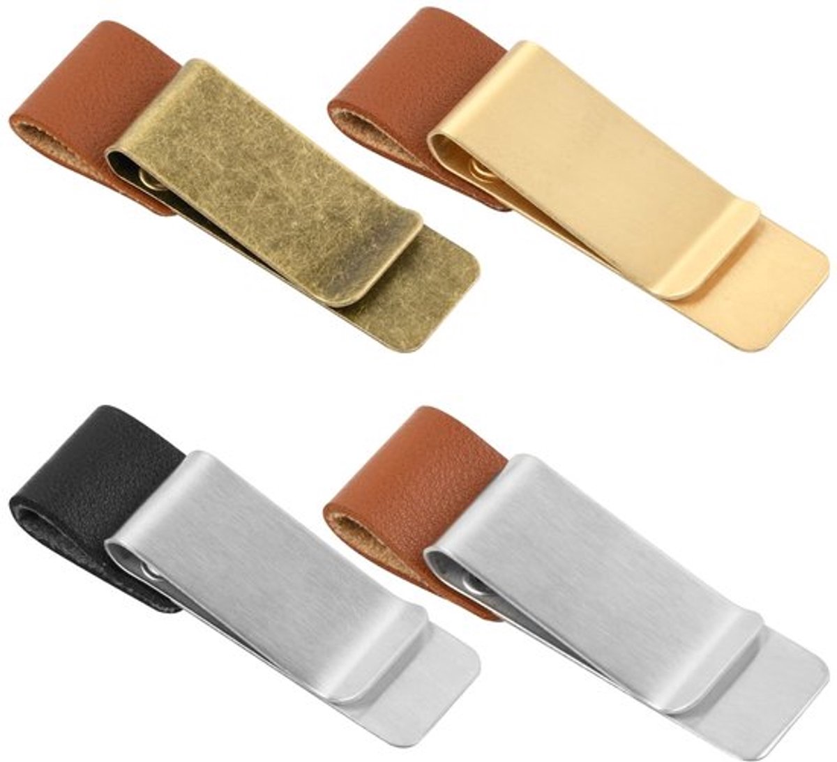IMstore - Penhouder Clips - Retro Notebook - Veilig en stijlvol - Zwart en bruin