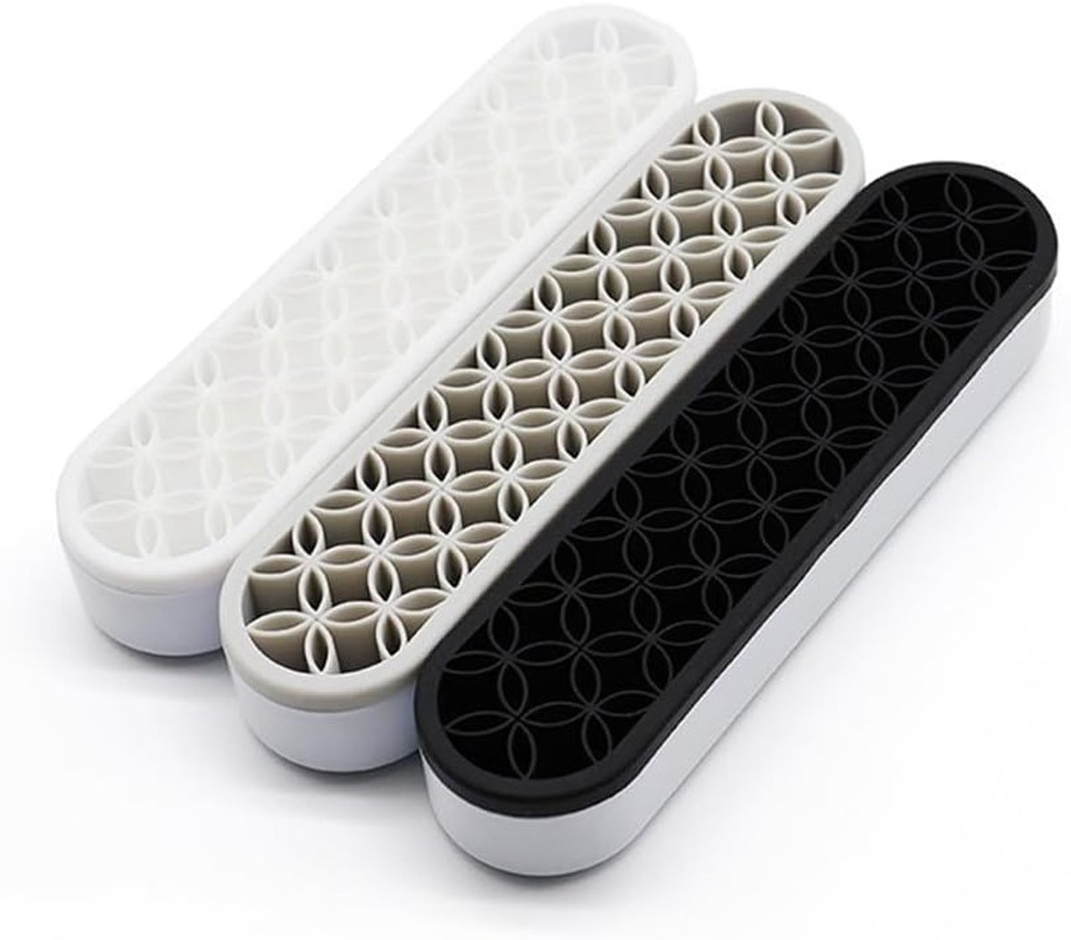 Make-up Borstelhouder Set van 3 - Siliconen Organizer voor Penselen, Scharen en Markers, Ideaal voor Cosmetica en Kantoorbenodigdheden
