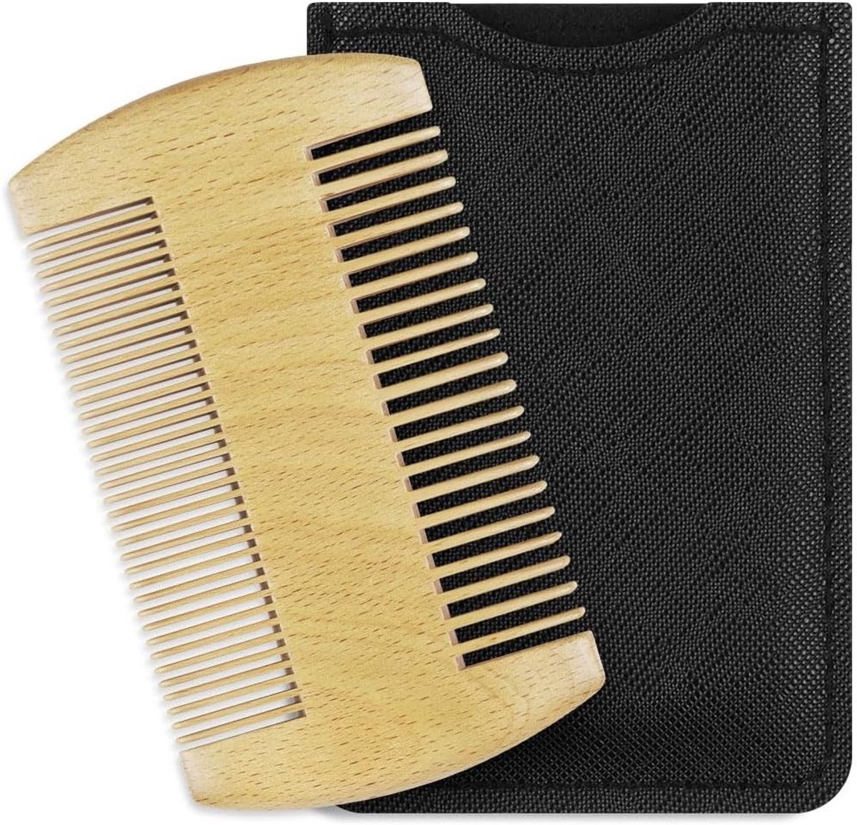 Draagbare reiskam voor baardverzorging, houten baardkam voor gladmaken en haarstyling, ideaal voor verschillende baardlengtes