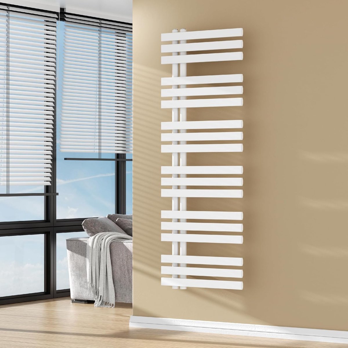 Handdoekradiator - Badkamerradiator - Handdoeken Drogen - Modern Tijdloos Design - 140x50 cm - Wit