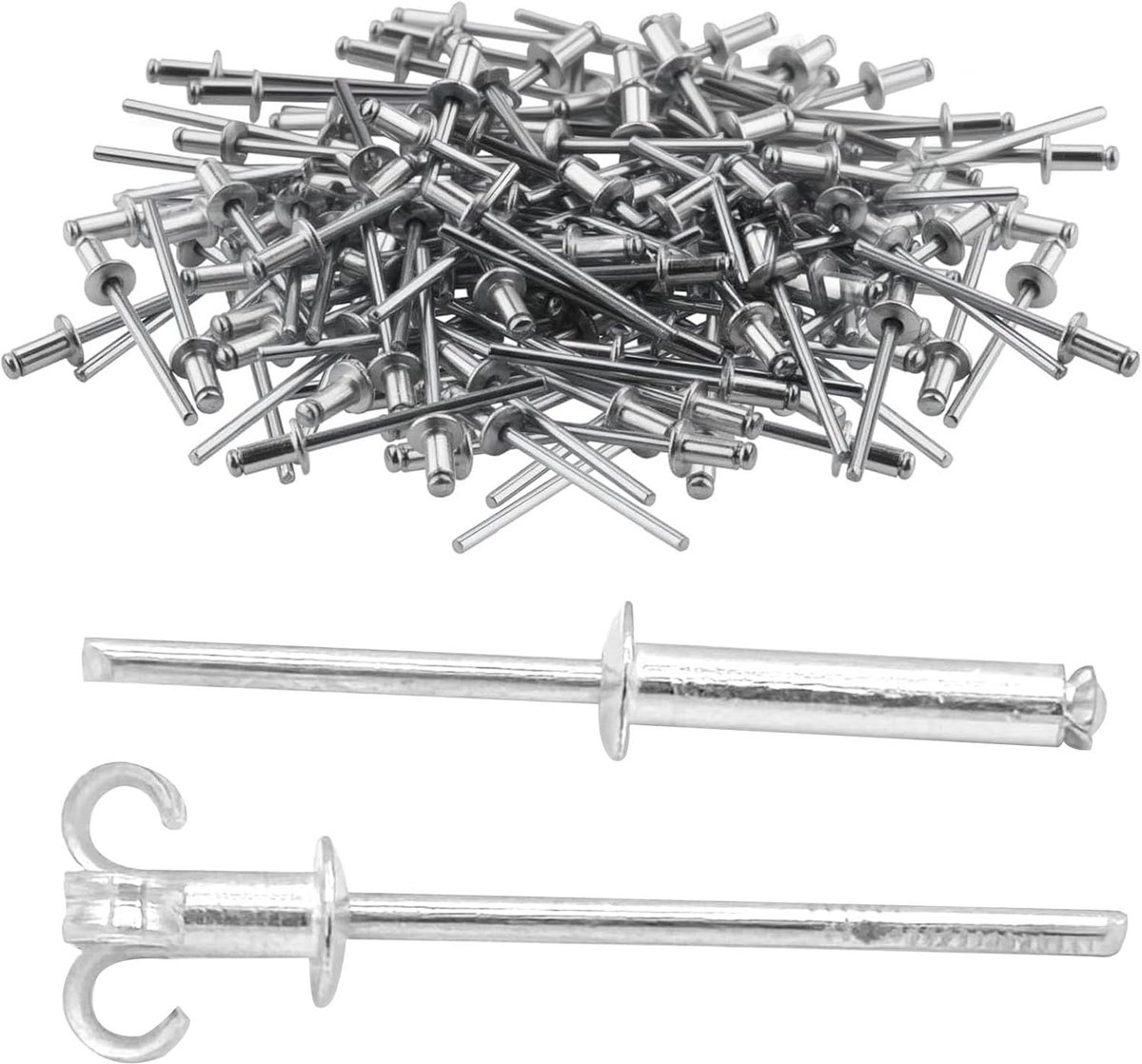 Blindklinknagels Platte Kop - Aluminium Popnagels - Plaatbewerking - IJzeren Kern - 100 Stuks - Zilver