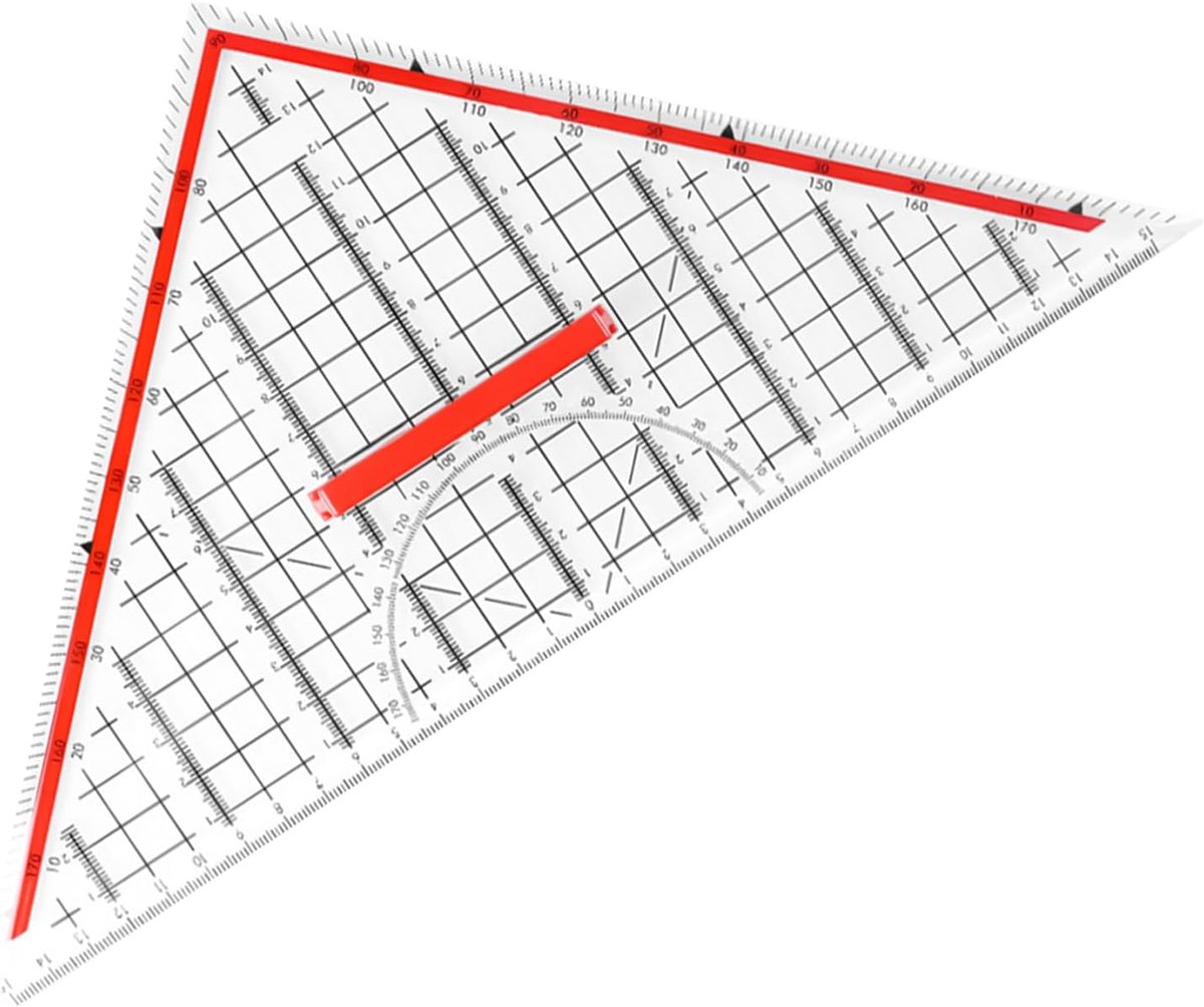 Tekendriehoek - Meetinstrument liniaal - Precisie Tekenen - Multifunctioneel Geometrie Hulpmiddel - 325 cm - Transparant