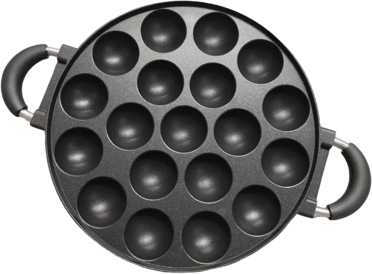Pannenkoekenpan - Mini Maker - Ontbijt Maken - 19-Vormig Ontwerp - 40x28cm - Zwart