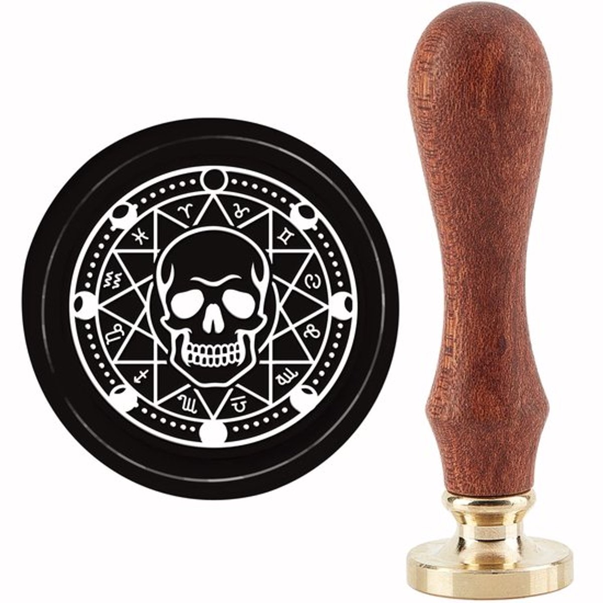 Sterrenbeeldewax seal - 30mm zilveren stempel - Zeynomax