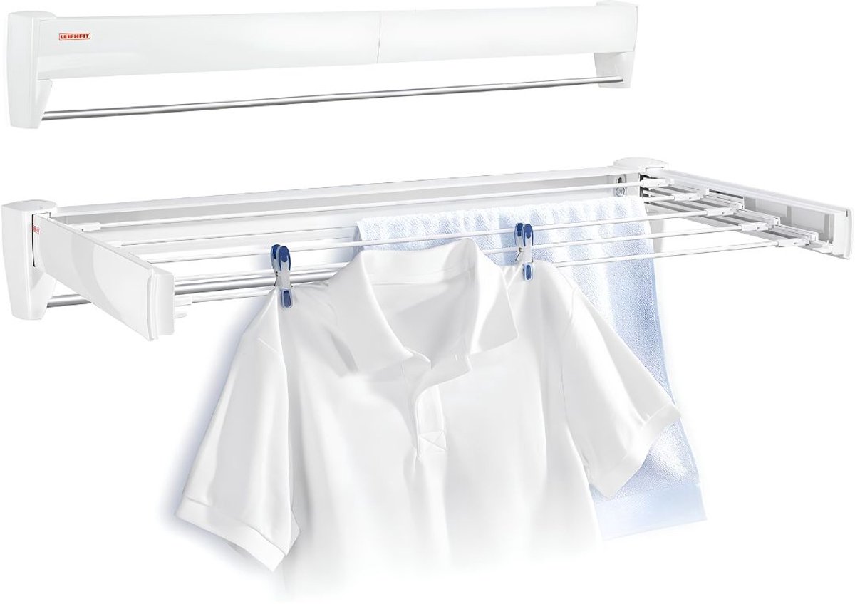 SP® Wanddroogrek - Wasrek - Ophangbaar - Wit - 70cm x 35cm x 11cm