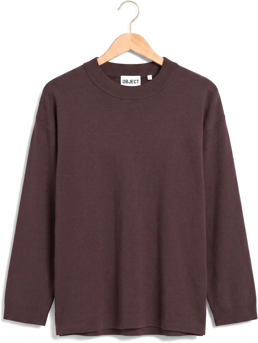 Object Objreynard L/s Lo Knit Pullover Noos Truien & vesten Dames - Sweater - Hoodie - Vest- Bruin - Maat S