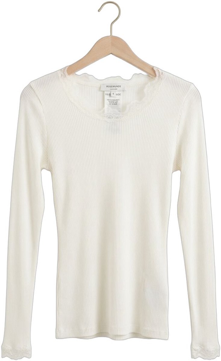 Rosemunde Babette Silk T-shirt Lace Tops & T-shirts Dames - Shirt - Wit - Maat M
