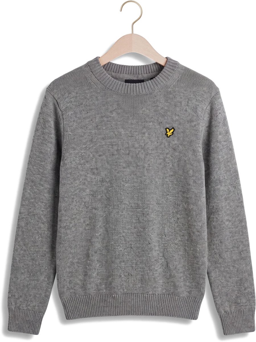 Lyle & Scott Melange Crew Neck Jumper Truien & Vesten Jongens - Sweater - Hoodie - Vest- Grijs - Maat 140/146