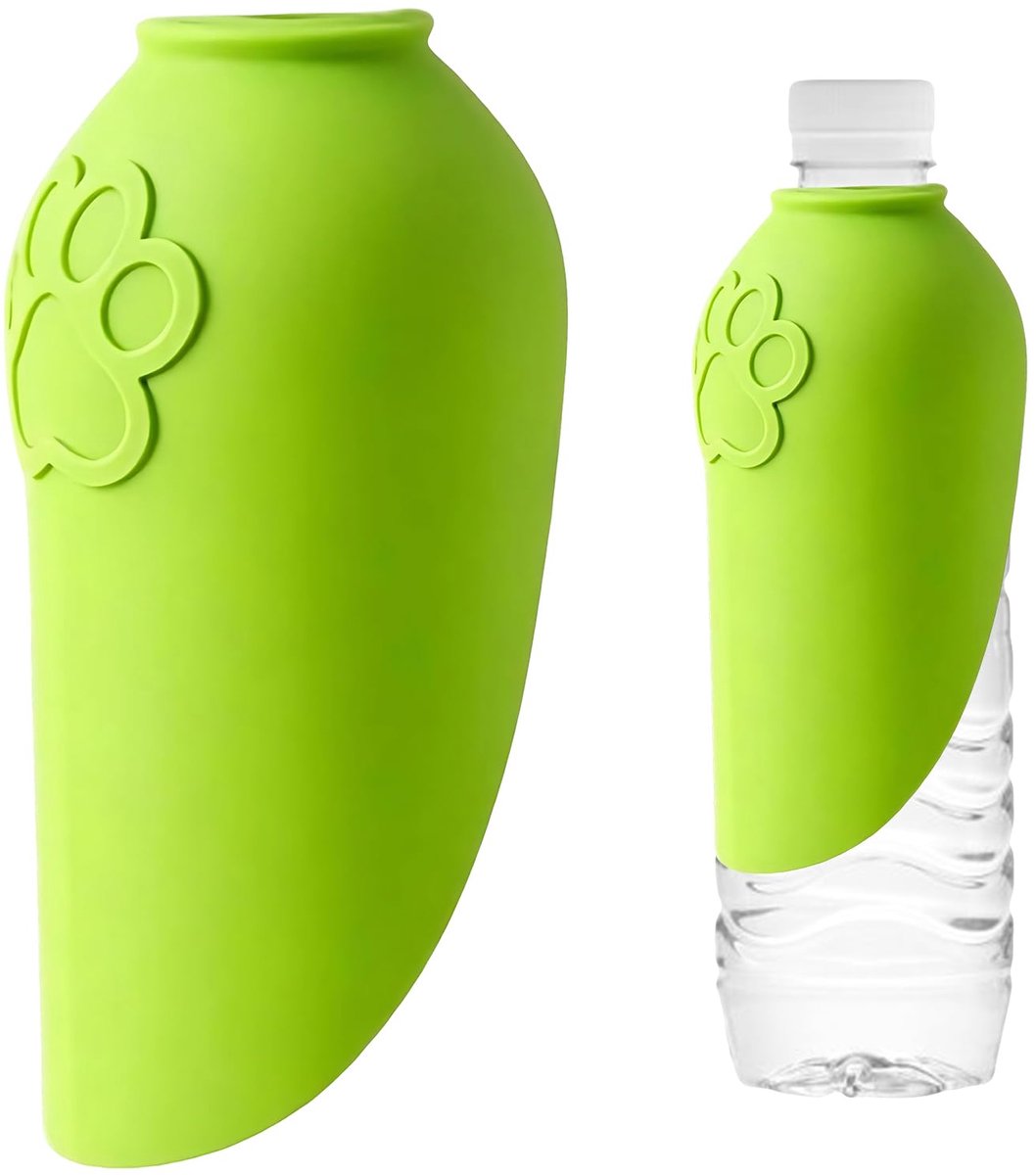 Silikonen drinkadapter voor honden - draagbaar waterreservoir (groen)