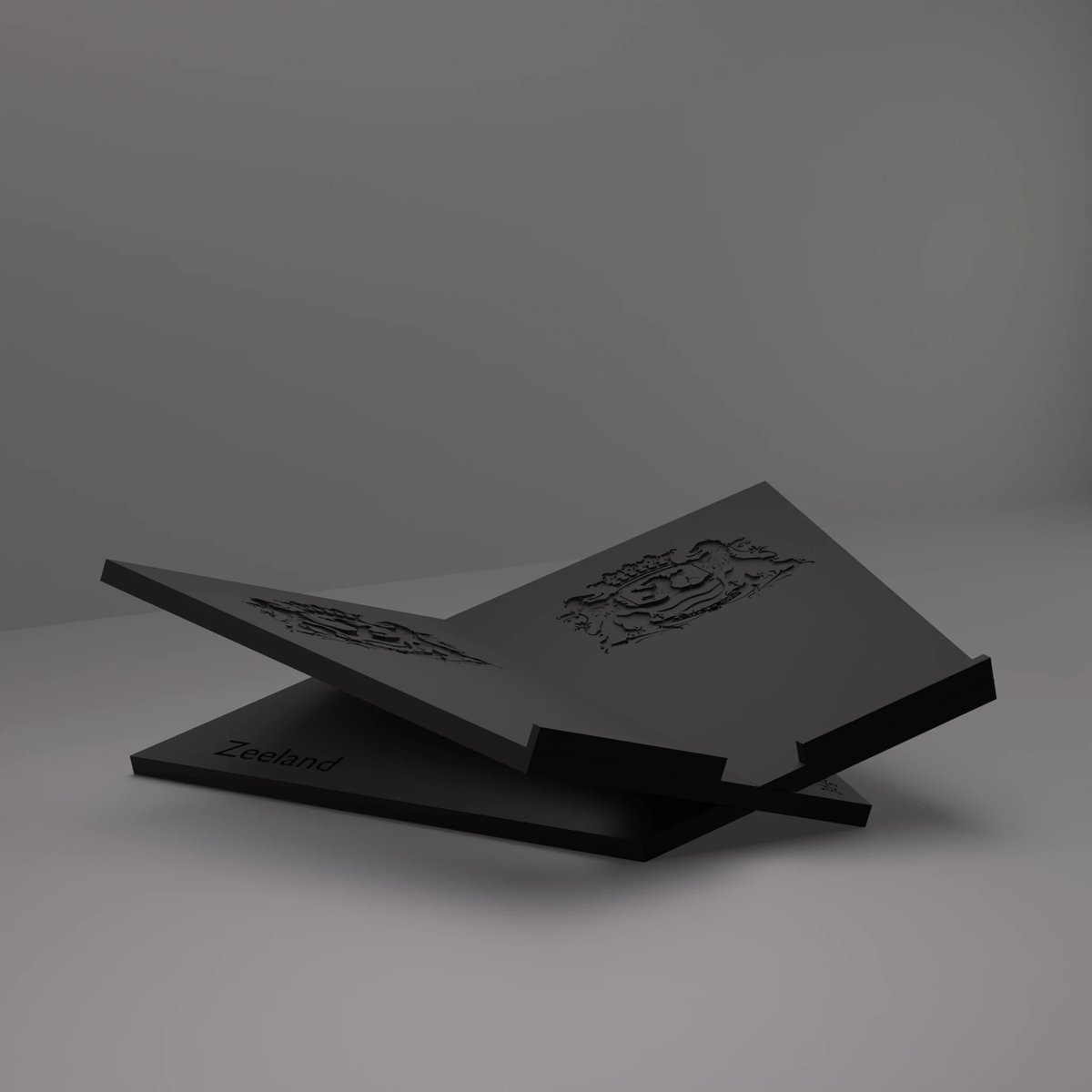 3d-gezellig Grote Boekenstandaard Zeeland - Boekensteun - Boekenhouder - Book Holder - 46*31*12 cm - Zwart - 100% gerecycled PLA (bioplastic)