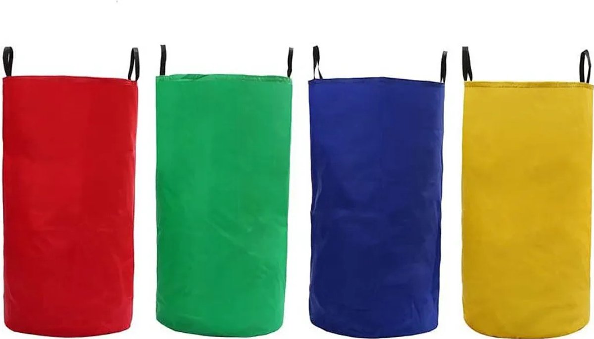 Deze vierdelige zakloopset bevat een eierloop en een zakspringspel, perfect Geschikt voor kinderfeestjes, familiespelletjes Geschikt voor volwassenen en buitenspeelgoed.