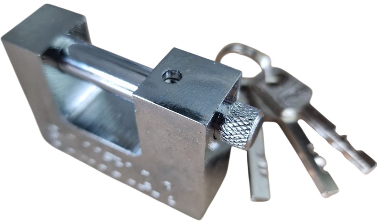 Chrome Beveiligings Hangslot 60mm met 3 Sleutels