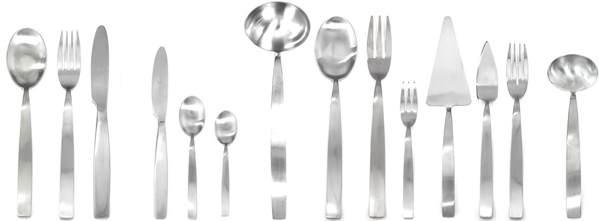 Besteckset voor 12 personen, 113-delig, design Mediterranea Ice