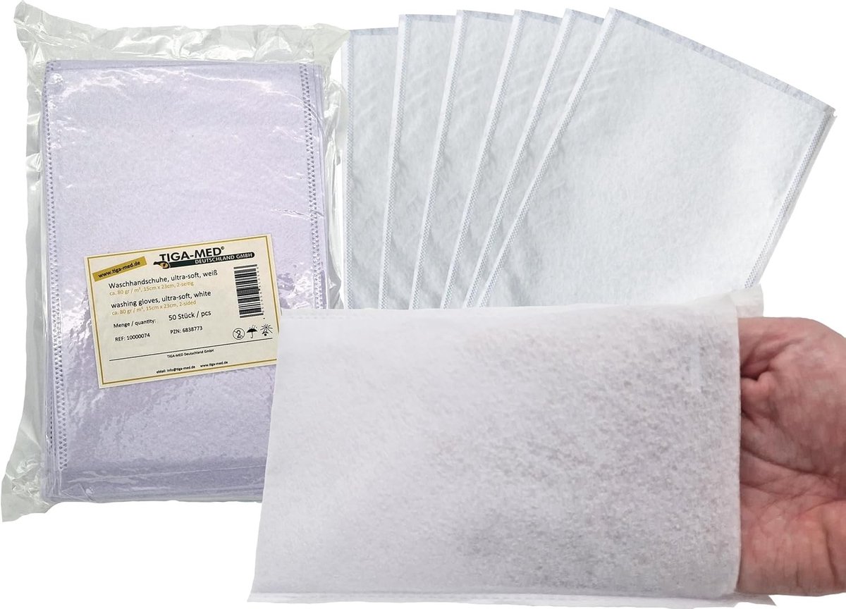 Wegwerp Washandjes - Wit - 15 x 23 cm - Extra Zacht Molton - Voor Lichaams- en Patiëntverzorging